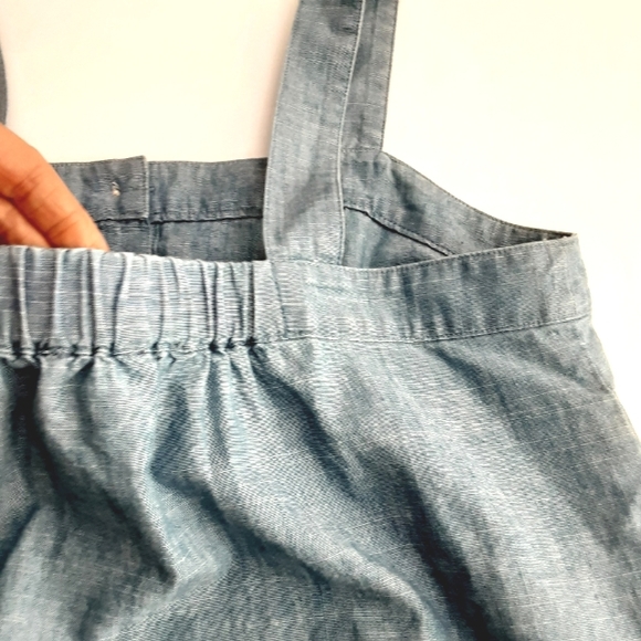 J. Crew tank top light blue chambray blouse faux button front women size medium - Picture 5 of 12